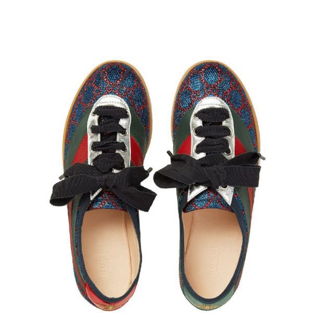 Gucci Falacer Lurex GG Sneakers w/Web - Picture 5 of 14